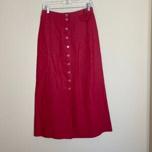 vintage dorothee bis linen midi skirt